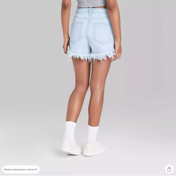 Women’s high-rise frayed hem jean short wild fabl - Picture 2 of 8